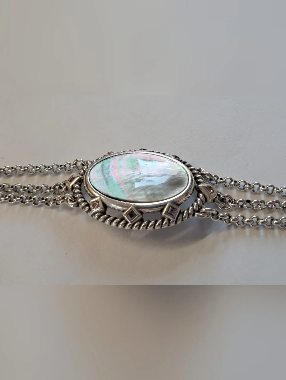 Brighton Abalone Give That Which You Want To Recieve Etched Silver Bracelet